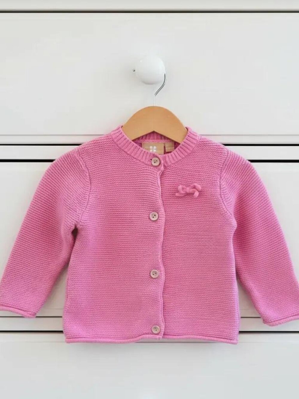 Manor Baby Pink Knit Cardigan Sweater 6 Months